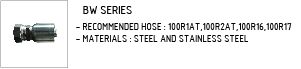 steel&stainless hose fitting, hydraulic hoses BW Series